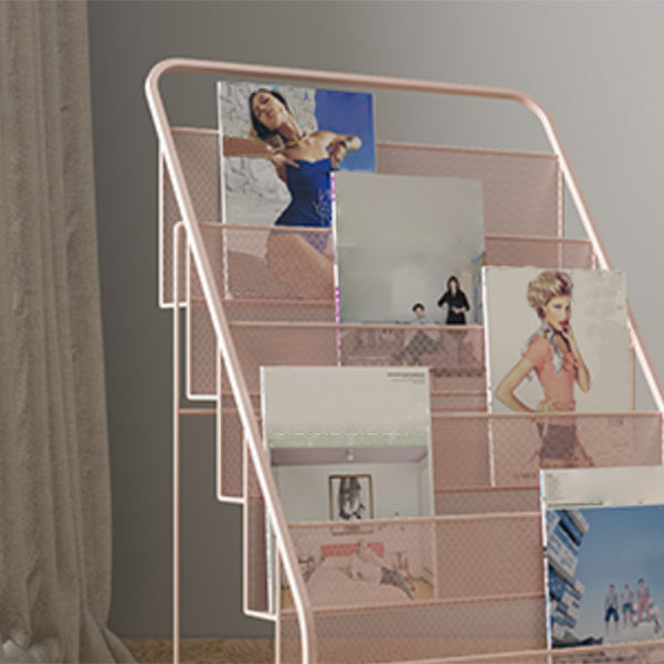 Contemporary Style Ladder Bookcase Metal Closed Back Bookshelf