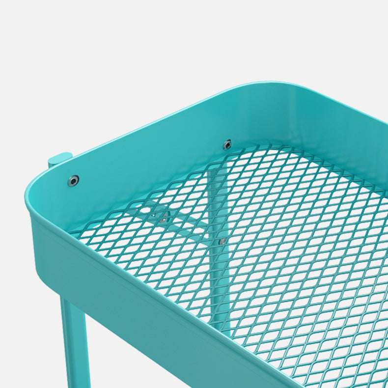 Contemporary Metal Etagere Bookshelf Stackable Open Bookcase with Caster Wheels