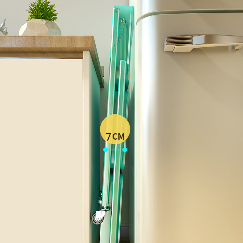 Contemporary Metal Etagere Bookshelf Stackable Open Bookcase with Caster Wheels