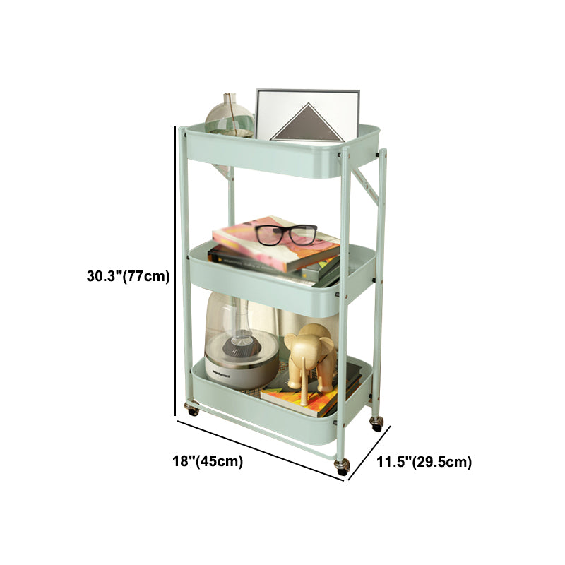 Contemporary Metal Etagere Bookshelf Stackable Open Bookcase with Caster Wheels