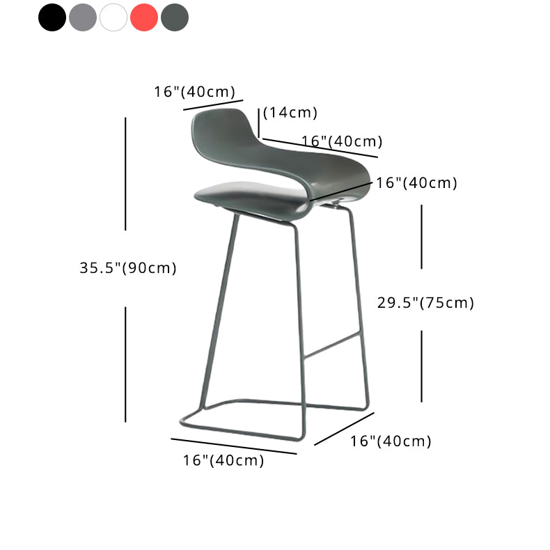 Nordic Style Metal Bar-stool Plastic Counter Bar Stool for Kitchen