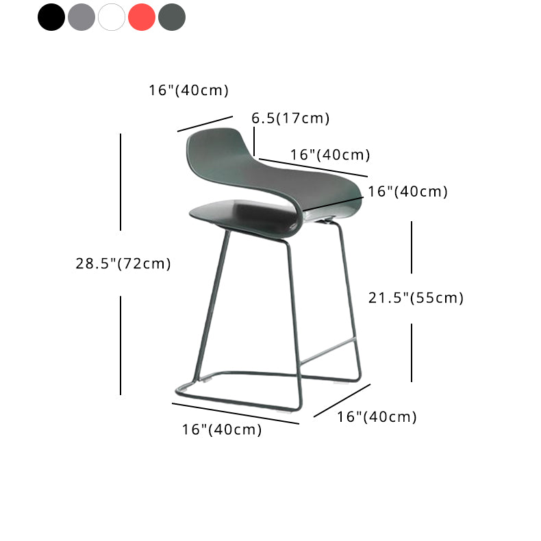 Nordic Style Metal Bar-stool Plastic Counter Bar Stool for Kitchen