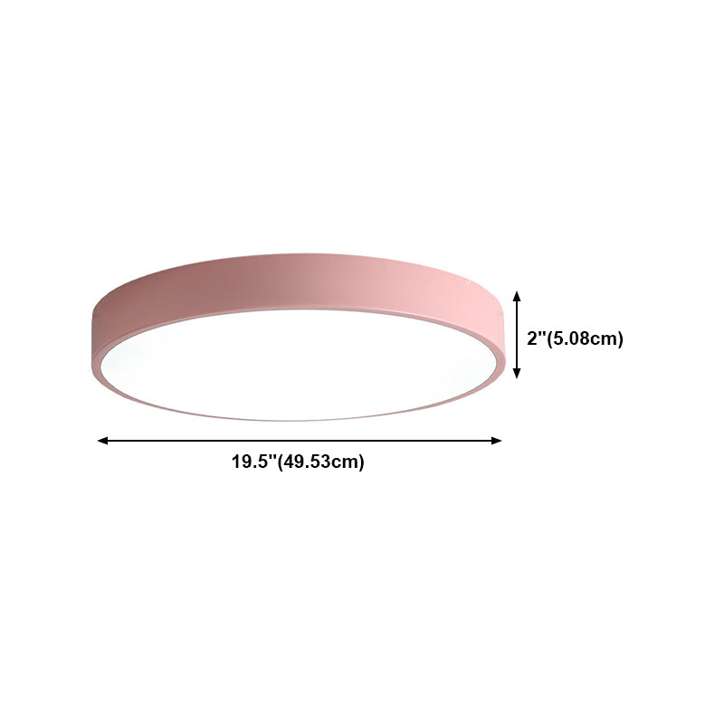 1 Light Round Flush Mount Light Modern Style Metal Flush Mount LED Lights