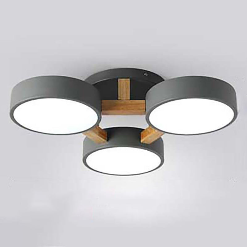 Nordic Round Ceiling Light Colorful Multi Light Flush Mount Light for Bedroom
