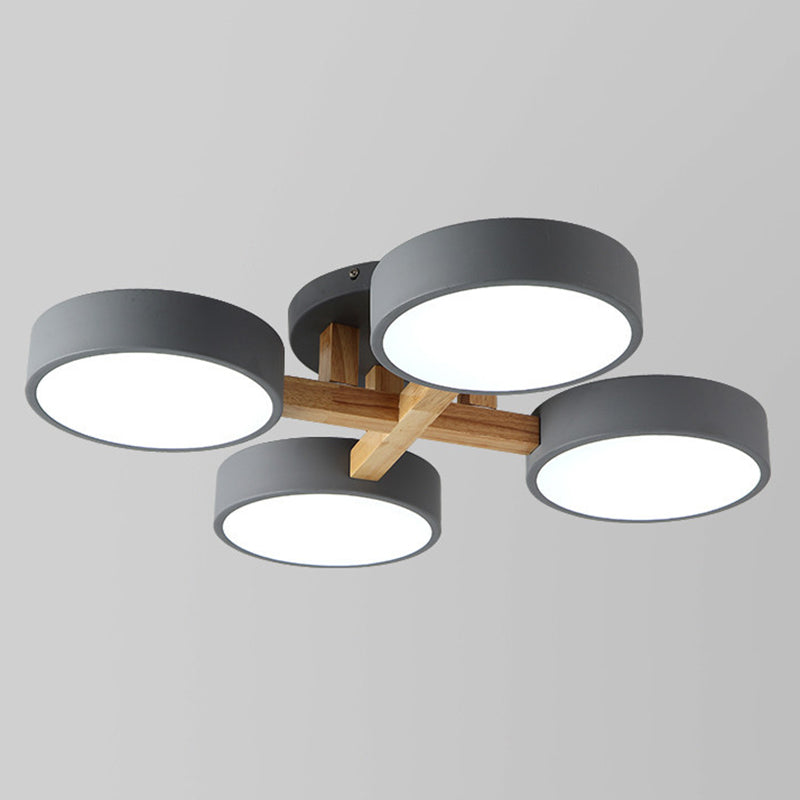 Nordic Round Ceiling Light Colorful Multi Light Flush Mount Light for Bedroom