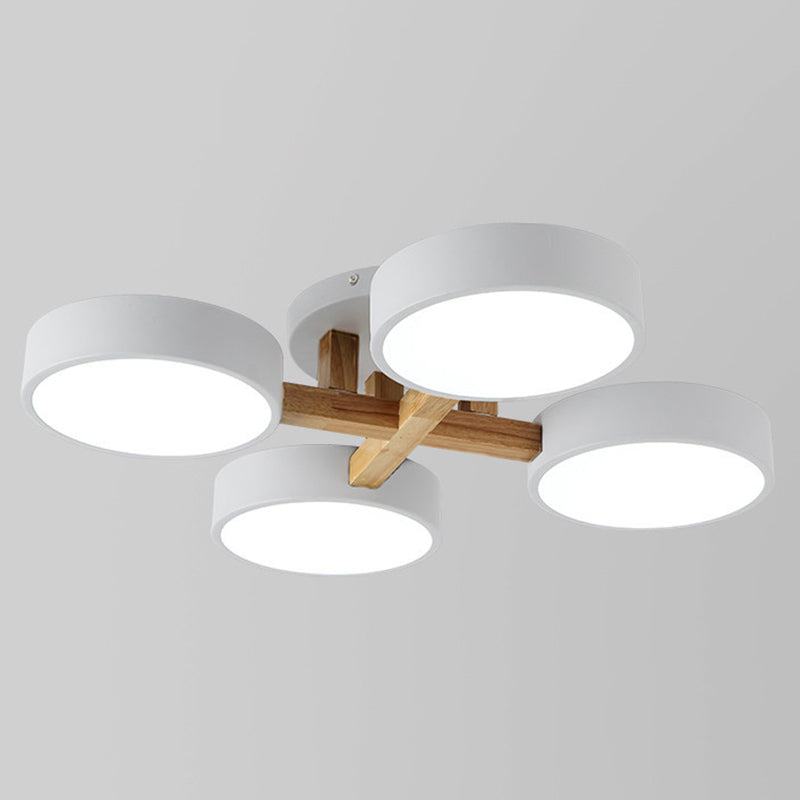 Nordic Round Ceiling Light Colorful Multi Light Flush Mount Light for Bedroom