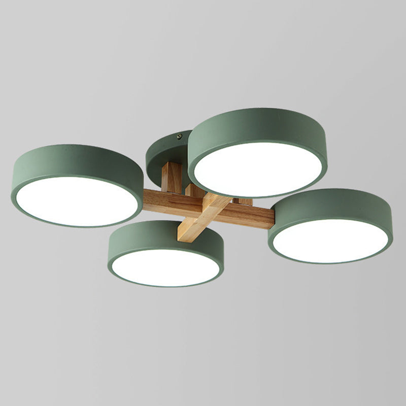 Nordic Round Ceiling Light Colorful Multi Light Flush Mount Light for Bedroom