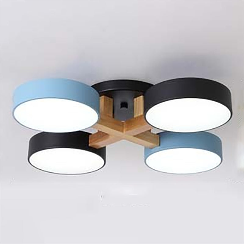 Nordic Round Ceiling Light Colorful Multi Light Flush Mount Light for Bedroom