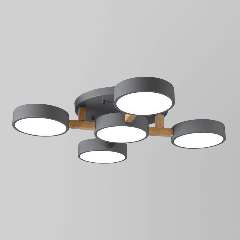 Nordic Round Ceiling Light Colorful Multi Light Flush Mount Light for Bedroom