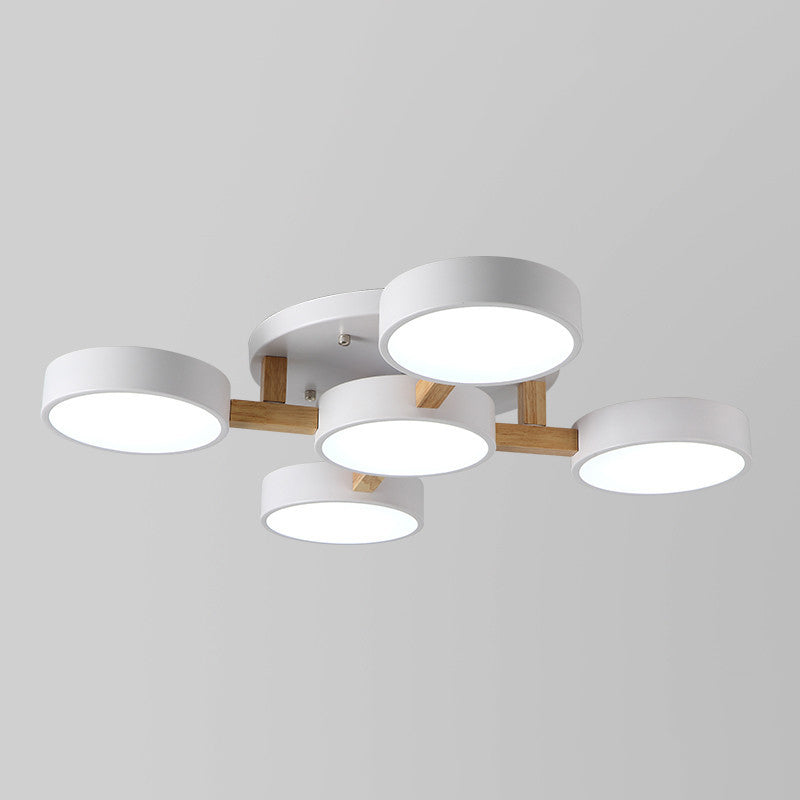Nordic Round Ceiling Light Colorful Multi Light Flush Mount Light for Bedroom