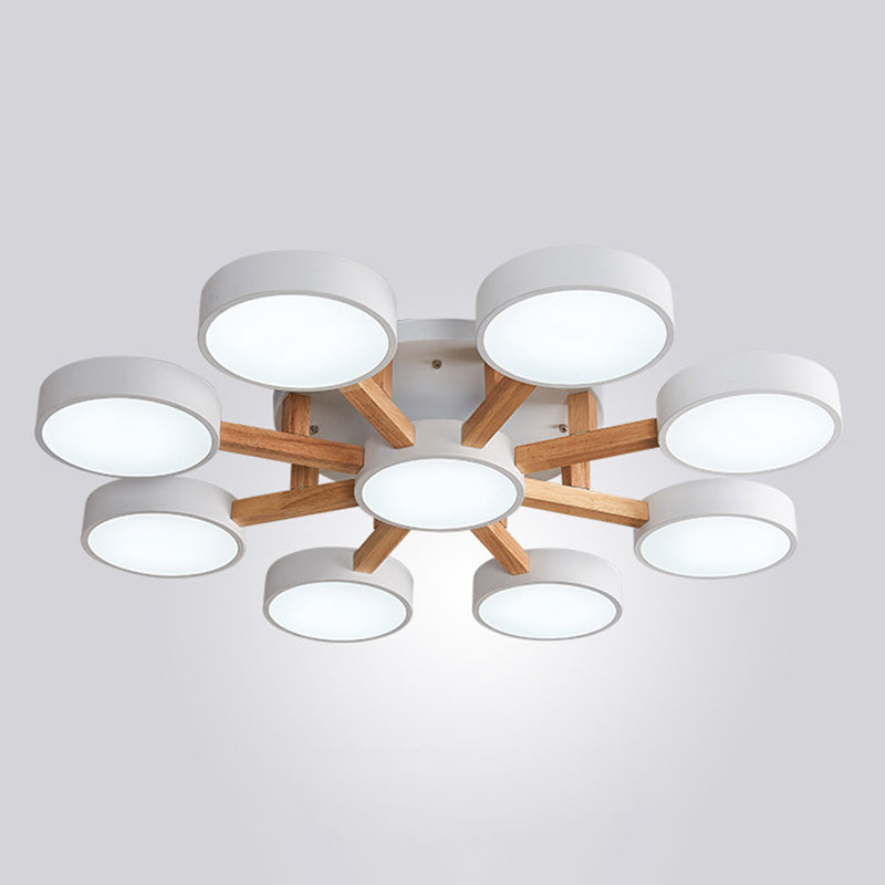 Nordic Round Ceiling Light Colorful Multi Light Flush Mount Light for Bedroom