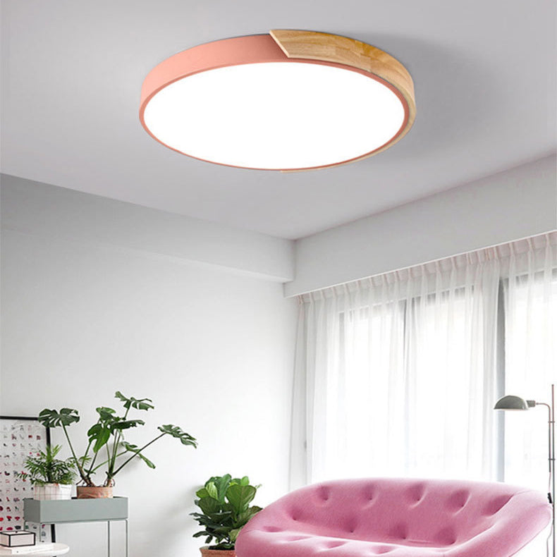 Modern Style Circle Shape Ceiling Lamp Metal 1 Light Ceiling Lighting for Dining Room