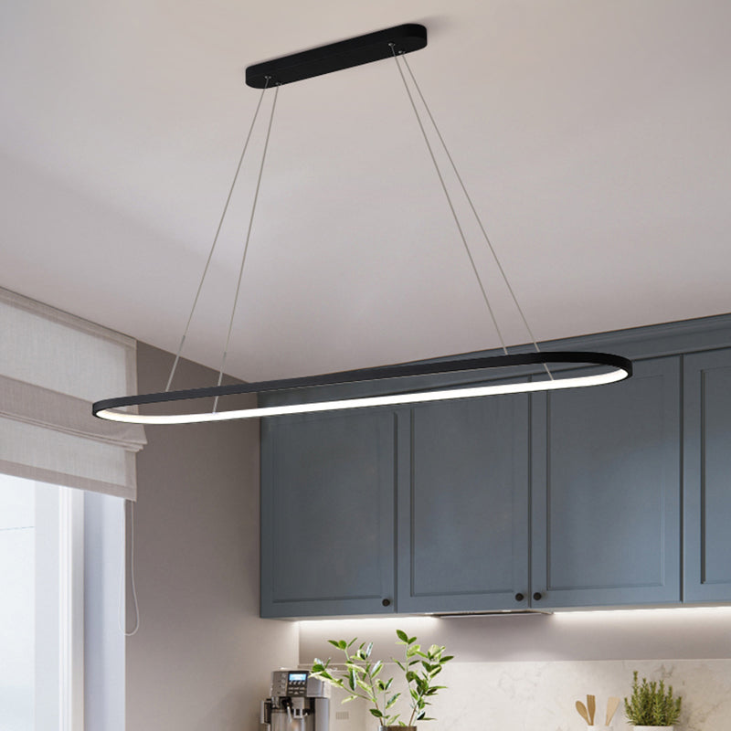 Contemporary Linear Shape Pendant Lighting Fixture Metal 1 Light Island Pendant Light