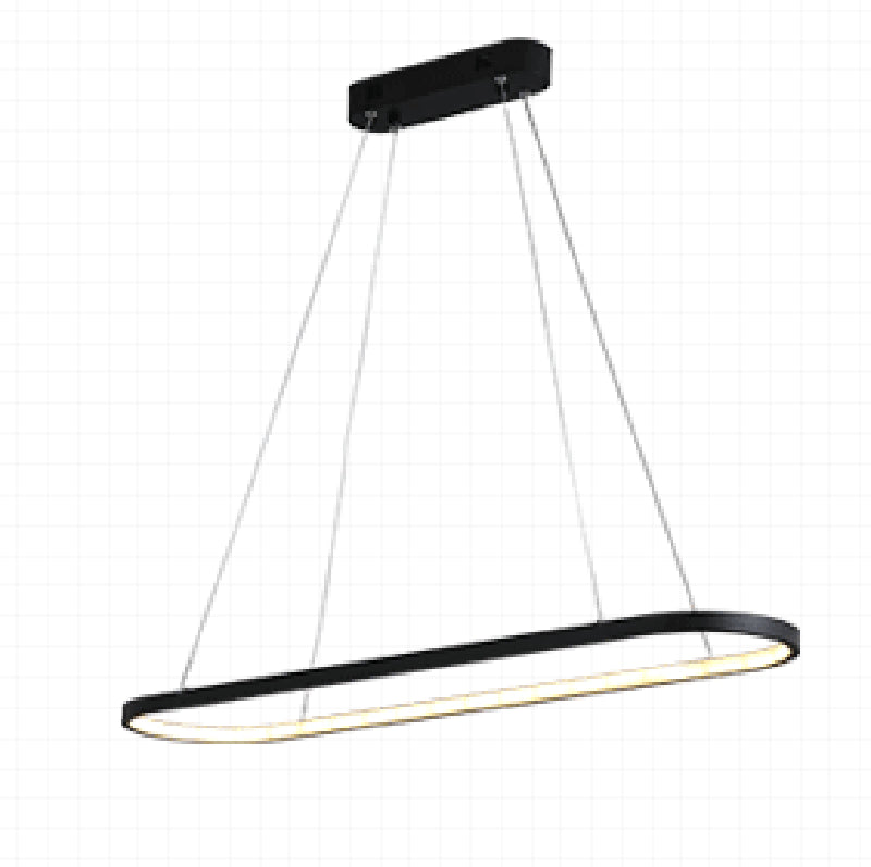 Contemporary Linear Shape Pendant Lighting Fixture Metal 1 Light Island Pendant Light