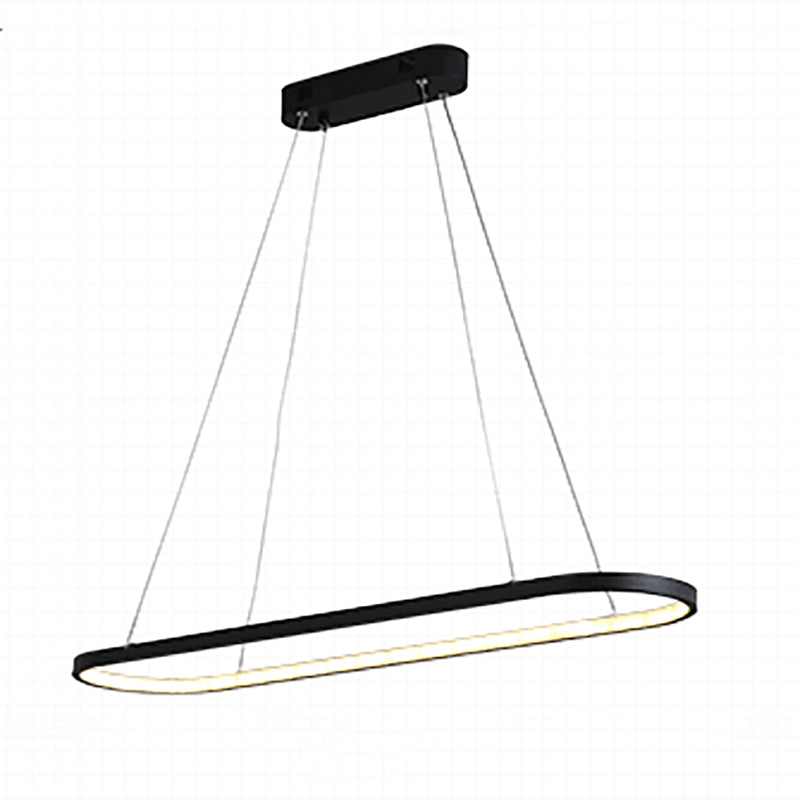 Contemporary Linear Shape Pendant Lighting Fixture Metal 1 Light Island Pendant Light