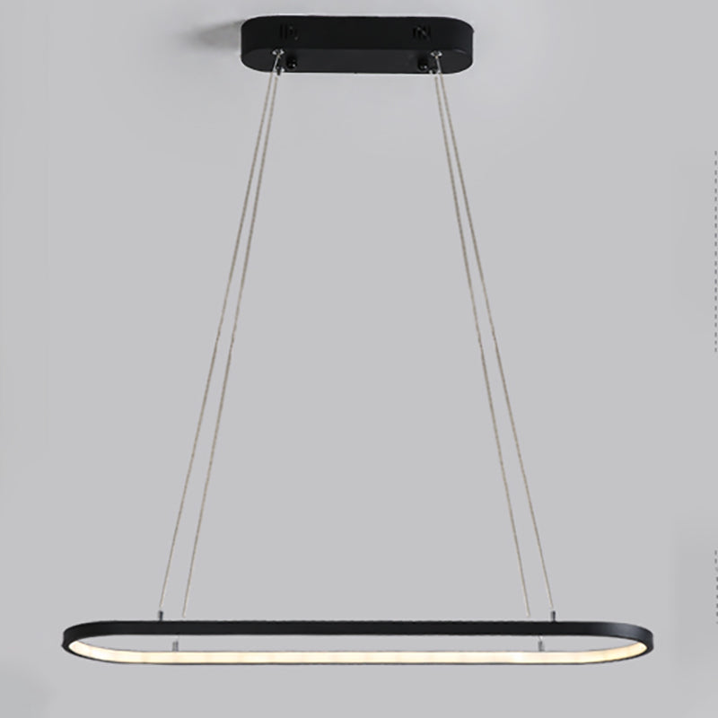 Contemporary Linear Shape Pendant Lighting Fixture Metal 1 Light Island Pendant Light