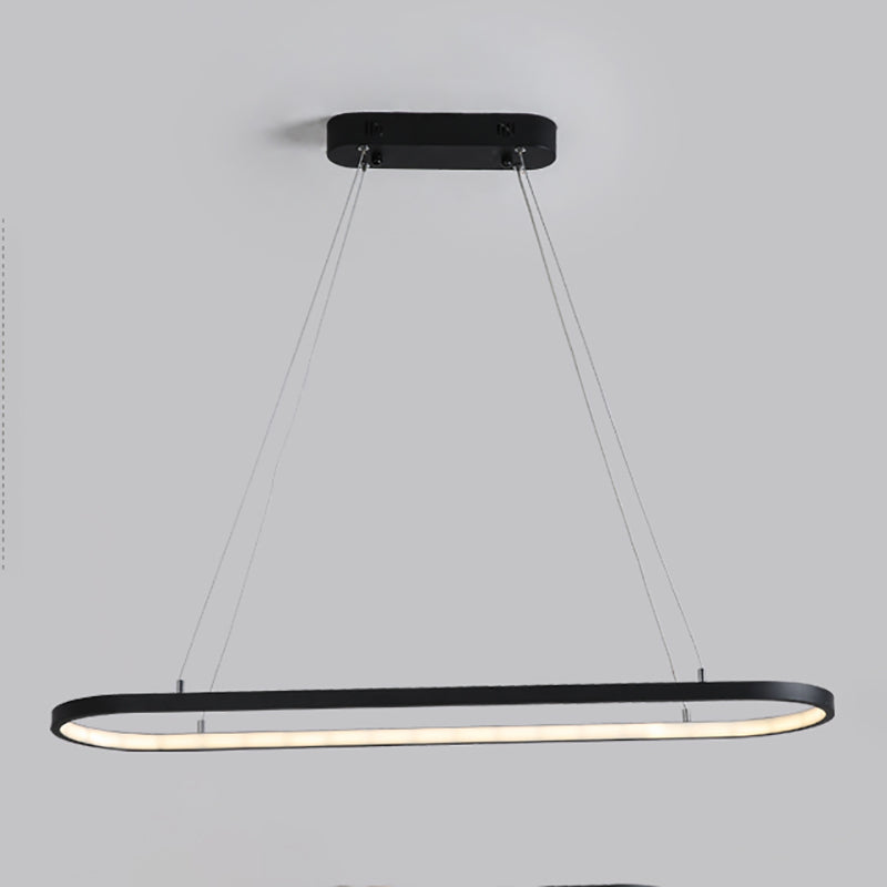 Contemporary Linear Shape Pendant Lighting Fixture Metal 1 Light Island Pendant Light