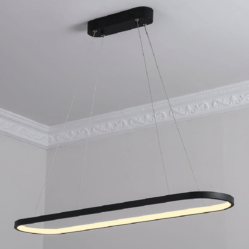 Contemporary Linear Shape Pendant Lighting Fixture Metal 1 Light Island Pendant Light