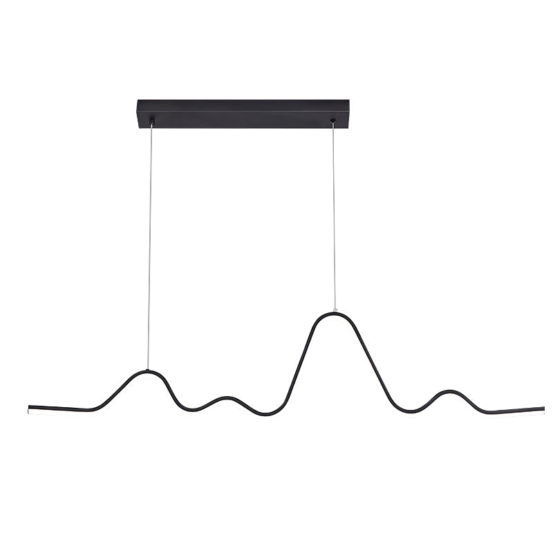 Creative Linear LED Island Lighting Fixture Modern Style Hanging Light for Dining Room