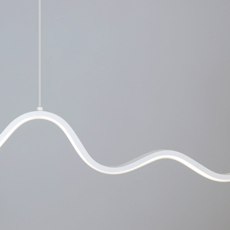 Creative Linear LED Island Lighting Fixture Modern Style Hanging Light for Dining Room
