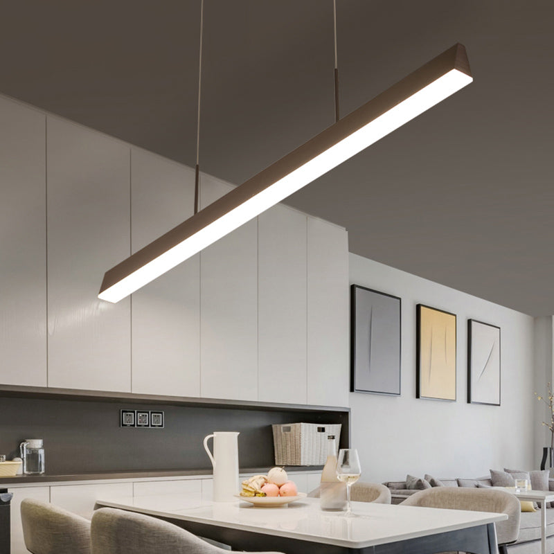 Modern Linear Shape Pendant Lighting Fixture Metal 1 Light Island Pendant Light