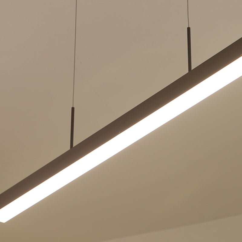Modern Linear Shape Pendant Lighting Fixture Metal 1 Light Island Pendant Light