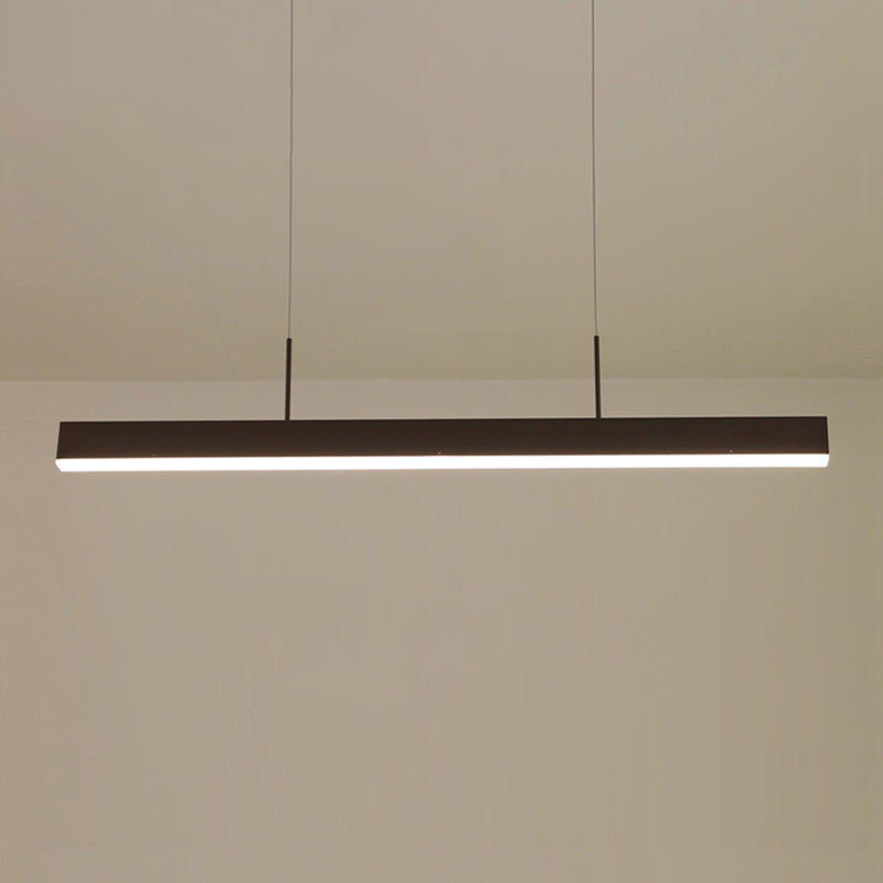 Modern Linear Shape Pendant Lighting Fixture Metal 1 Light Island Pendant Light