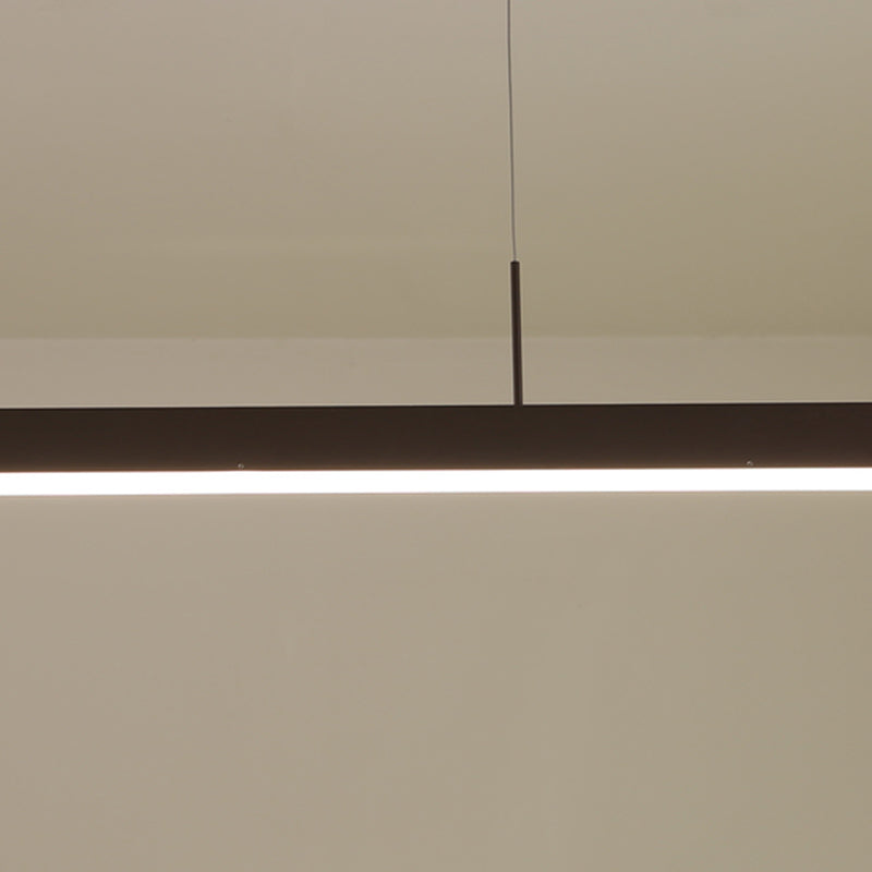 Modern Linear Shape Pendant Lighting Fixture Metal 1 Light Island Pendant Light