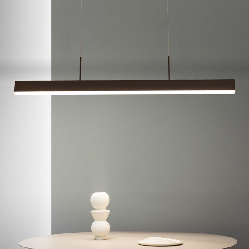 Modern Linear Shape Pendant Lighting Fixture Metal 1 Light Island Pendant Light