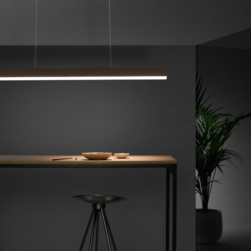 Modern Linear Shape Pendant Lighting Fixture Metal 1 Light Island Pendant Light