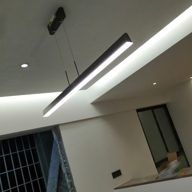 Modern Linear Shape Pendant Lighting Fixture Metal 1 Light Island Pendant Light
