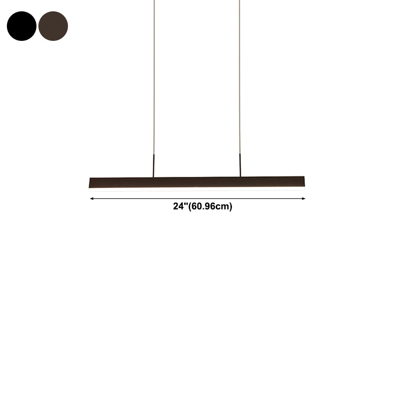 Modern Linear Shape Pendant Lighting Fixture Metal 1 Light Island Pendant Light