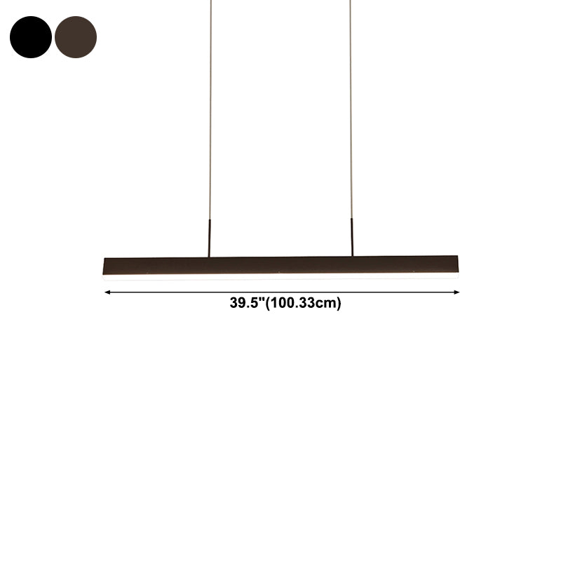 Modern Linear Shape Pendant Lighting Fixture Metal 1 Light Island Pendant Light