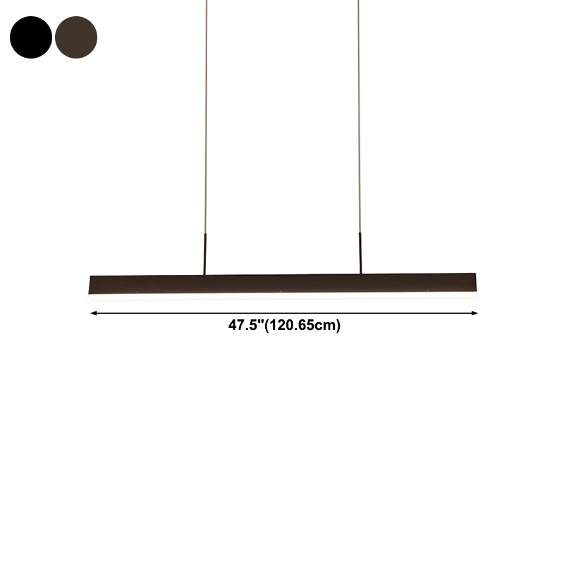 Modern Linear Shape Pendant Lighting Fixture Metal 1 Light Island Pendant Light