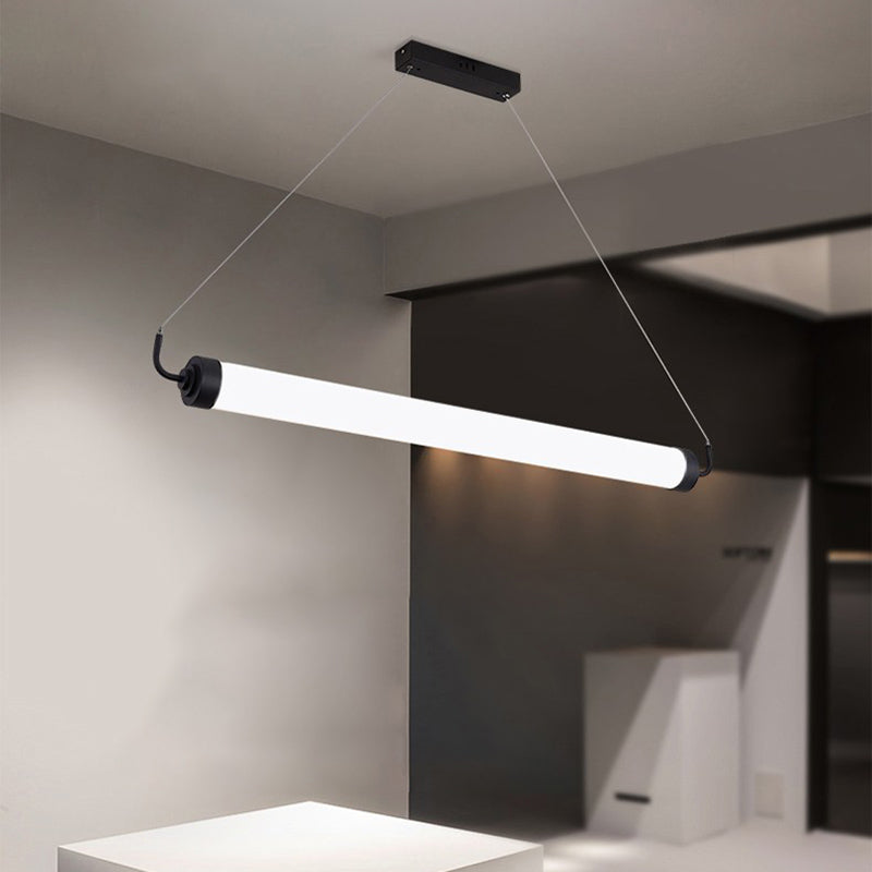 Simple Linear LED Island Lighting Fixture Modern Hanging Light for Dining Room
