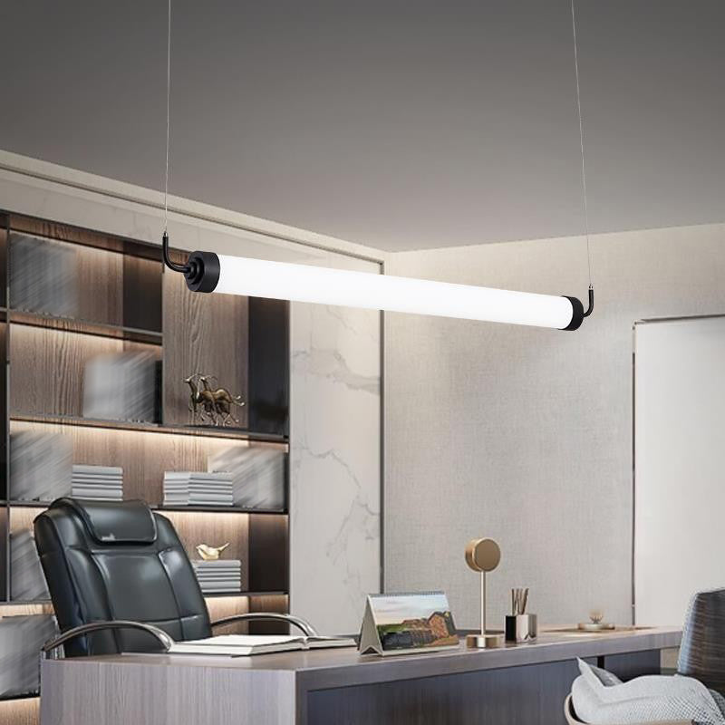 Simple Linear LED Island Lighting Fixture Modern Hanging Light for Dining Room