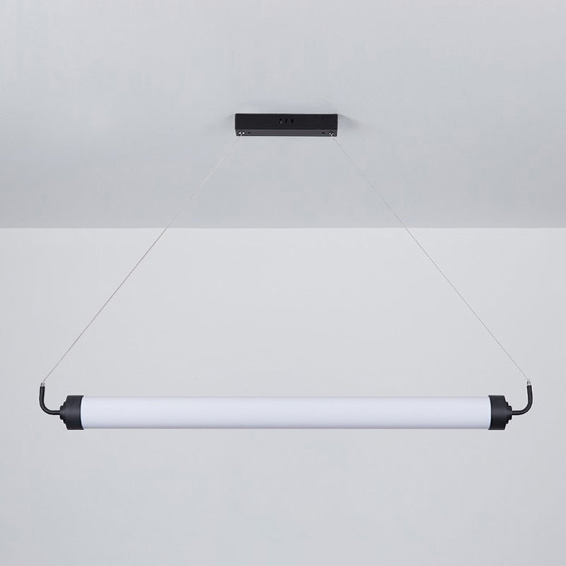 Simple Linear LED Island Lighting Fixture Modern Hanging Light for Dining Room