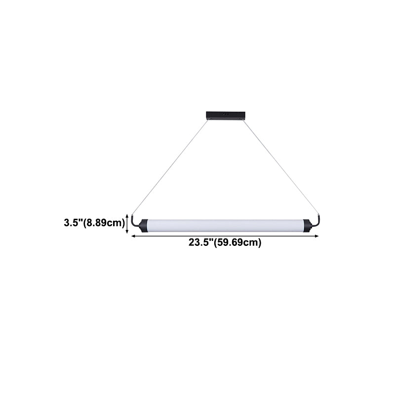 Simple Linear LED Island Lighting Fixture Modern Hanging Light for Dining Room