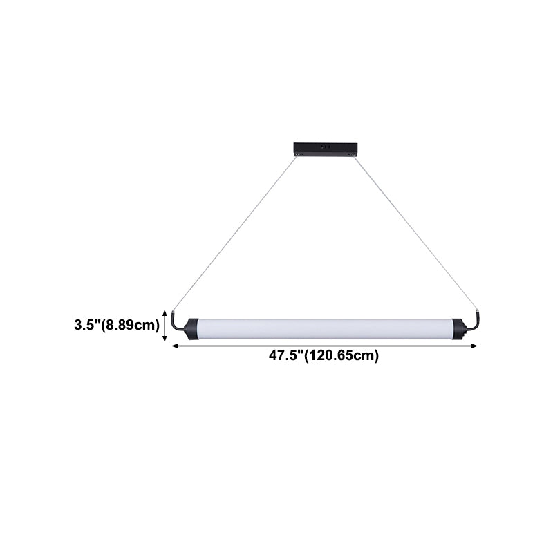 Simple Linear LED Island Lighting Fixture Modern Hanging Light for Dining Room