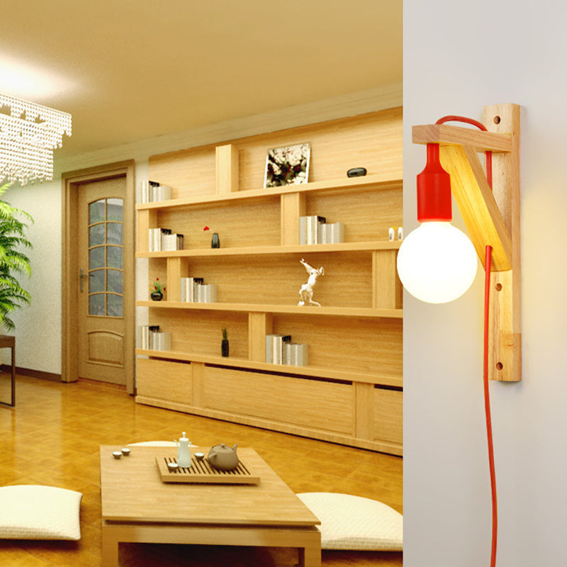 Wooden Simplicity Wall Sconce Household Wall Mounted Lamp for Sitting Room
