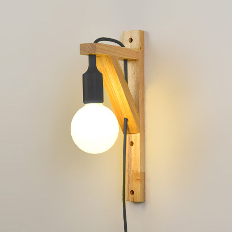 Wooden Simplicity Wall Sconce Household Wall Mounted Lamp for Sitting Room