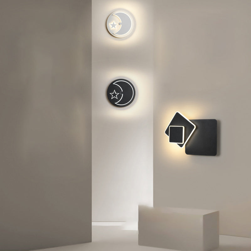 Nordic Style Metal Wall Light Geometric Rotatable LED Wall Sconce for Bedroom
