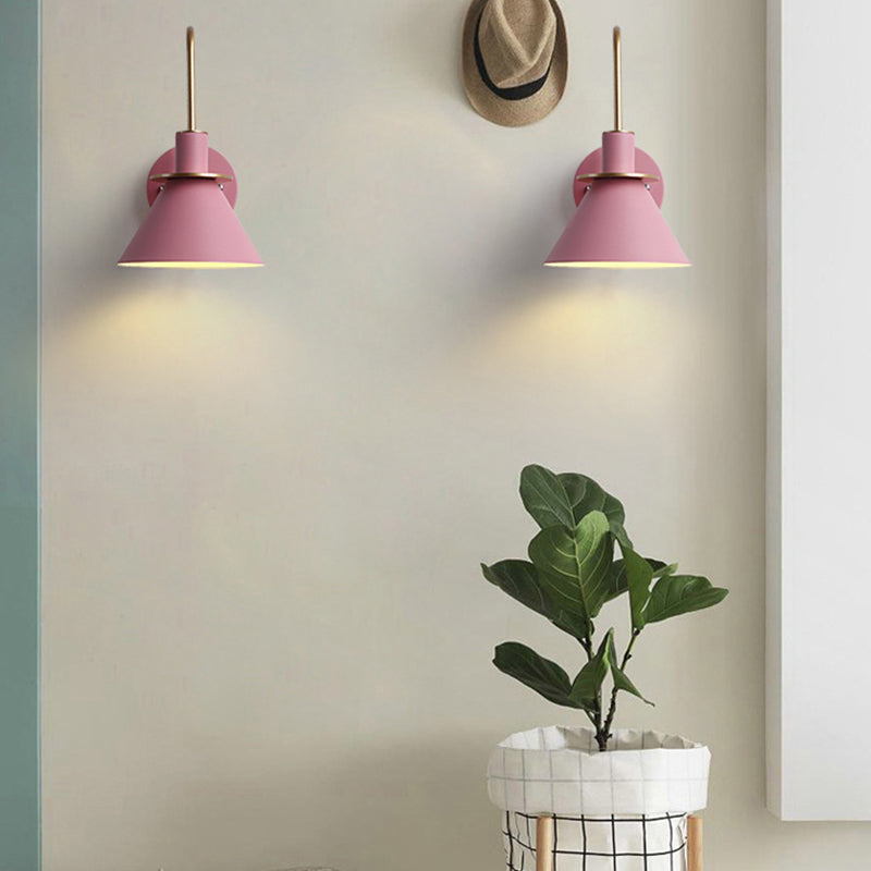Simplicity Wall Sconce Colorful Metal Shade Wall Mounted Lamp for Dining Room