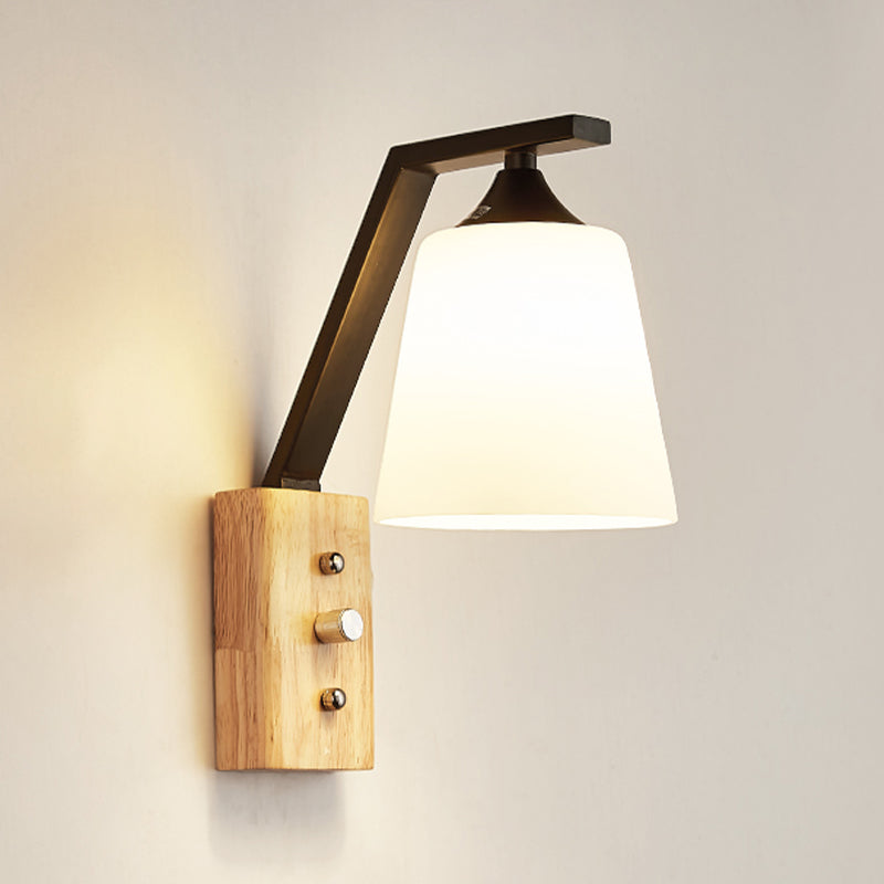Minimalist Style Wall Mount Light Glass Bedside Wall Sconce Light