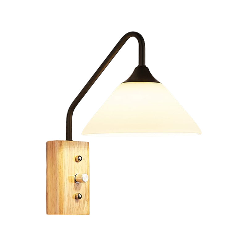 Minimalist Style Wall Mount Light Glass Bedside Wall Sconce Light