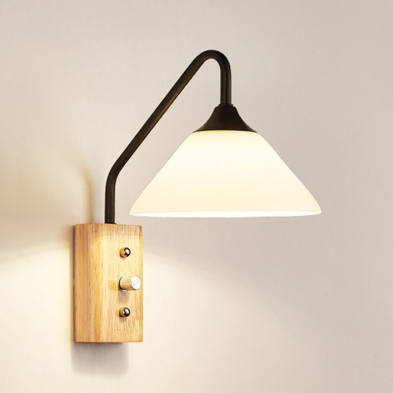 Minimalist Style Wall Mount Light Glass Bedside Wall Sconce Light