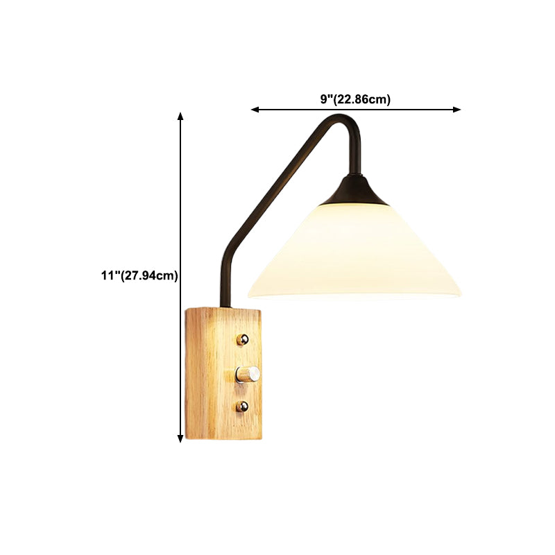 Minimalist Style Wall Mount Light Glass Bedside Wall Sconce Light
