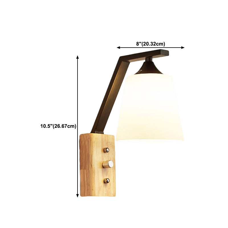 Minimalist Style Wall Mount Light Glass Bedside Wall Sconce Light