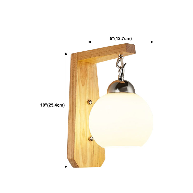 Minimalist Style Wall Mount Light Glass Bedside Wall Sconce Light