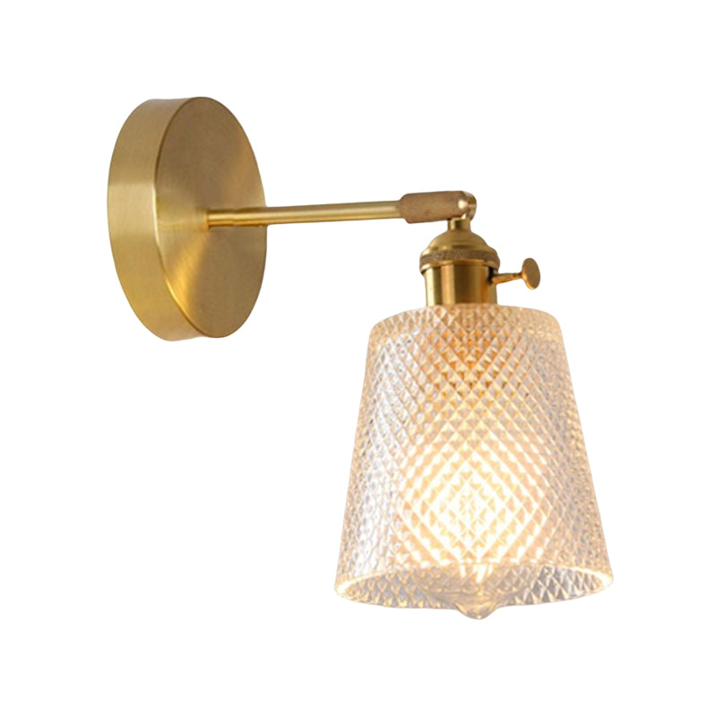 Nordic Modern Wall Light Glass Wall Sconce Light in Brass for Living Room